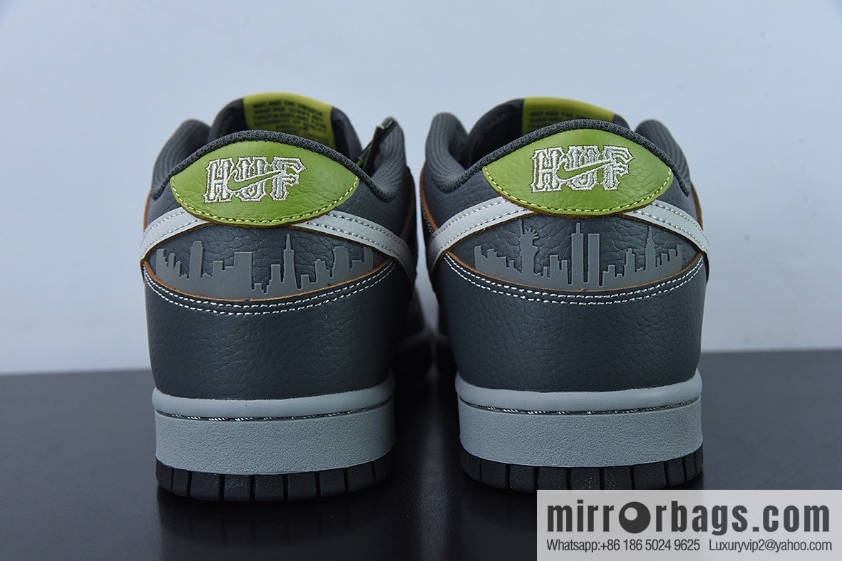 HUF x Nk SB Dunk Low NYC joint model, gray-green SB low-top sports and leisure shoes, item number: FD8775-002