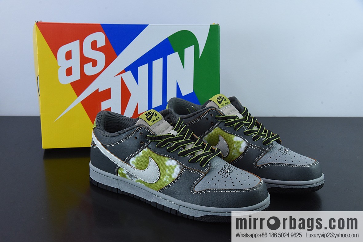 HUF x Nk SB Dunk Low NYC joint model, gray-green SB low-top sports and leisure shoes, item number: FD8775-002