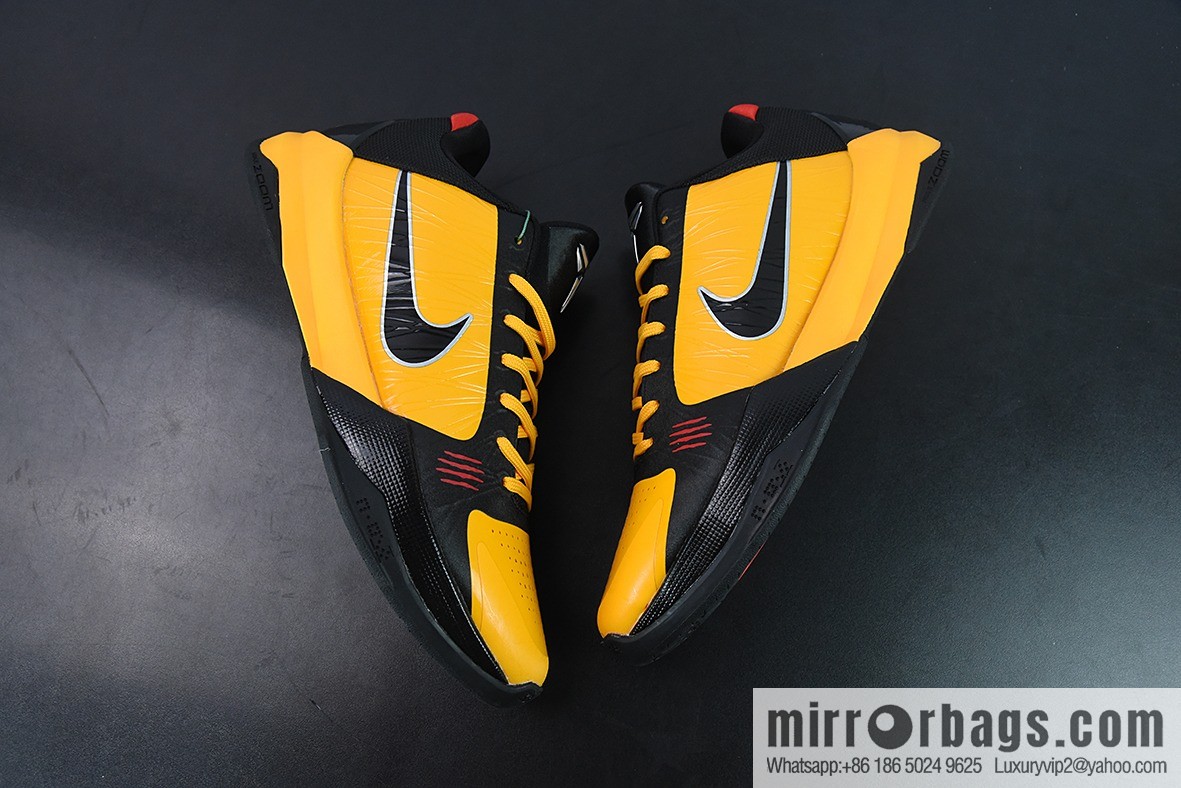 Nike Kobe 5 Bruce Lee Alt Black and Yellow Bruce Lee Men's Sports Shoes, Item Number: CD4991-101-700