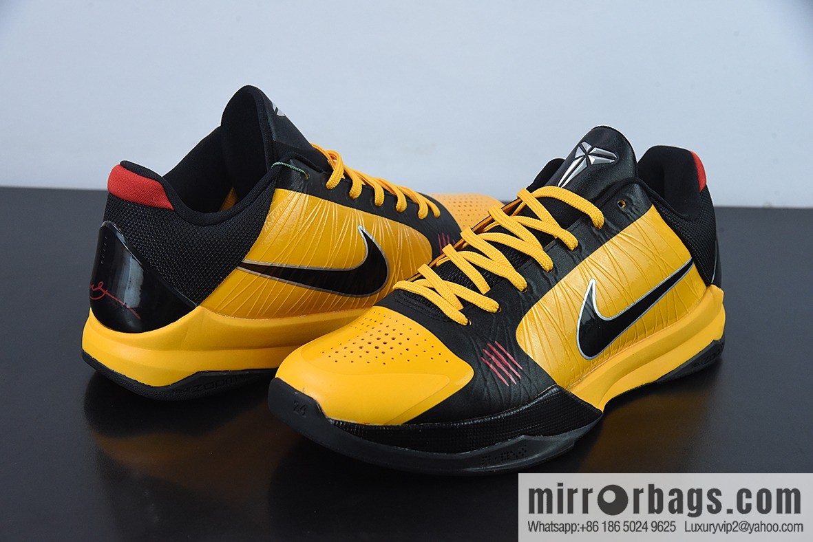 Nike Kobe 5 Bruce Lee Alt Black and Yellow Bruce Lee Men's Sports Shoes, Item Number: CD4991-101-700