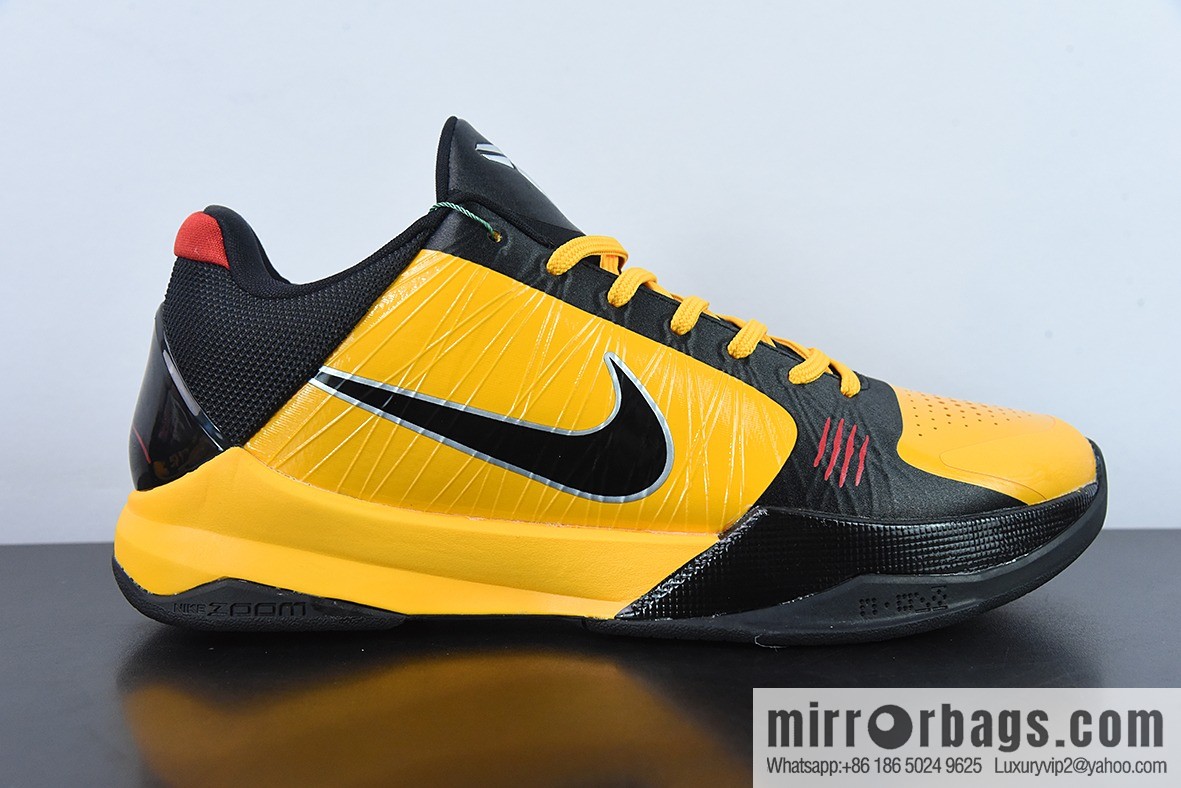 Nike Kobe 5 Bruce Lee Alt Black and Yellow Bruce Lee Men's Sports Shoes, Item Number: CD4991-101-700