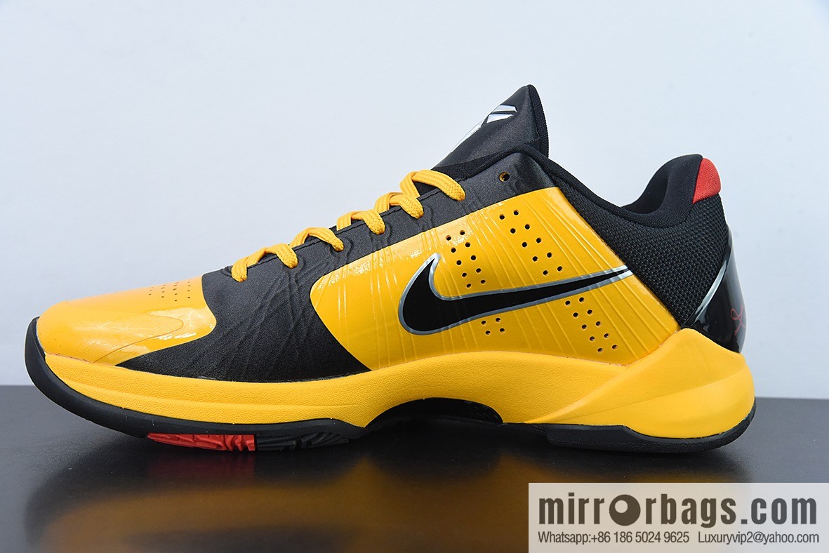 Nike Kobe 5 Bruce Lee Alt Black and Yellow Bruce Lee Men's Sports Shoes, Item Number: CD4991-101-700