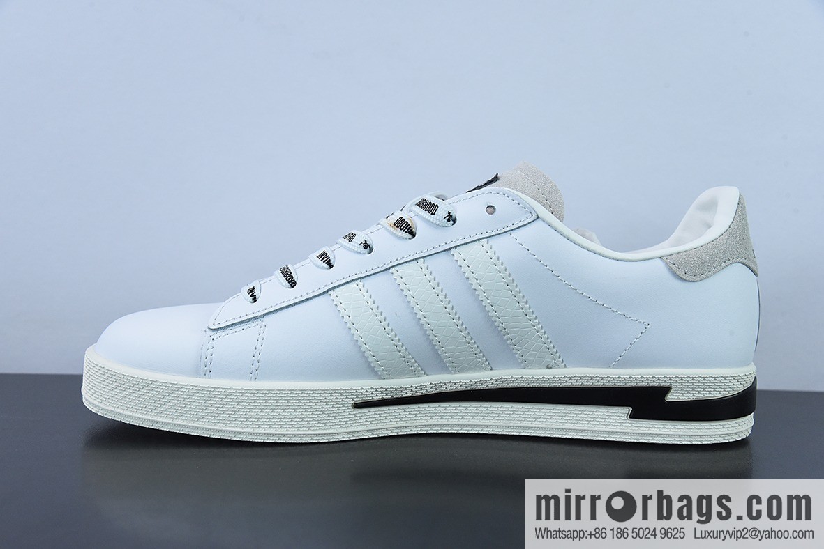 Clover CAMPUS INV X NBHD silver and white snake pattern flip fur low-top Vintage sports and leisure board shoes, item number: GW8962
