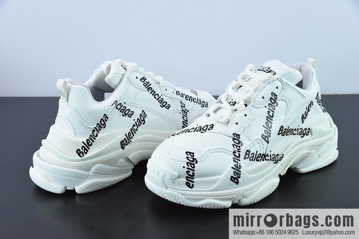 Balenciaga/Balenciaga Balenciaga generation dad shoes bullet comment white and black letters, item number: 536737W2FAB9010
