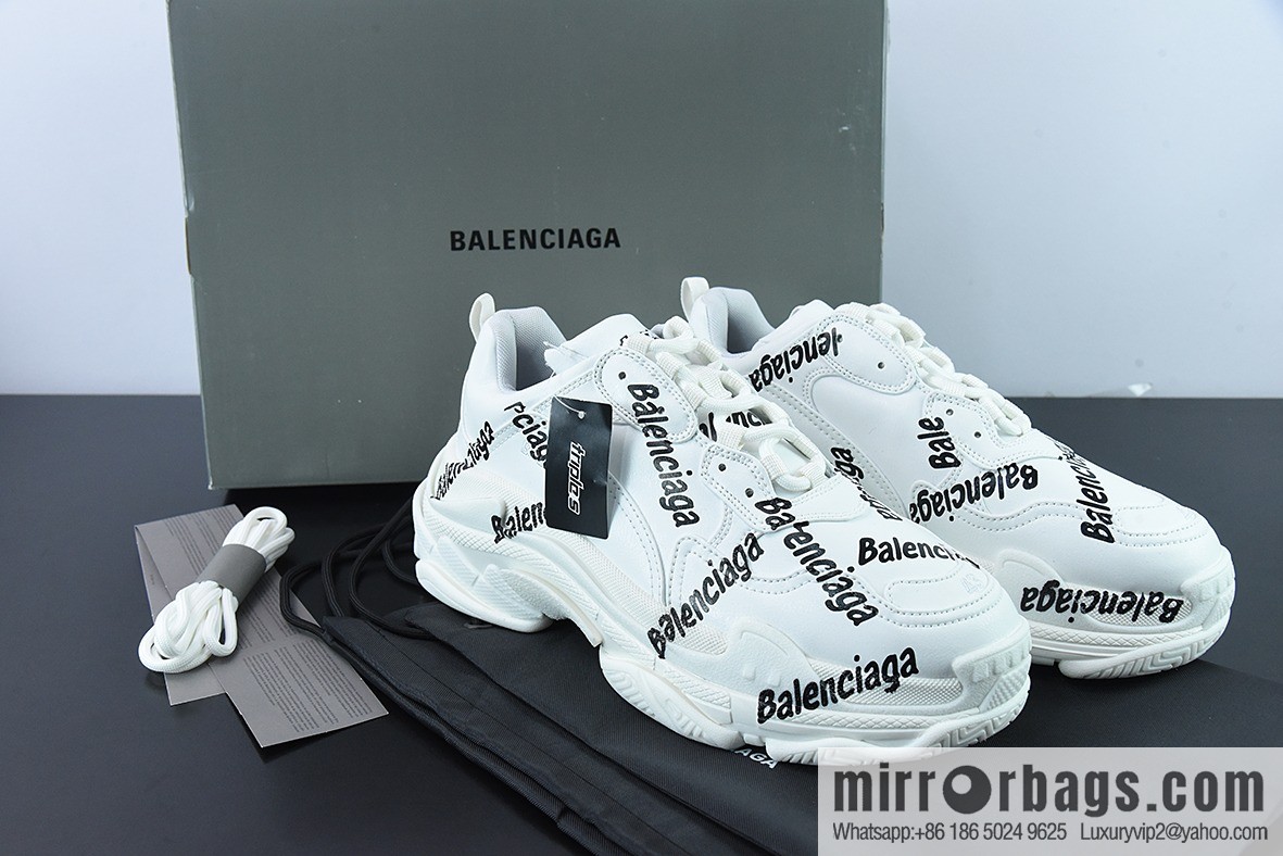 Balenciaga/Balenciaga Balenciaga generation dad shoes bullet comment white and black letters, item number: 536737W2FAB9010