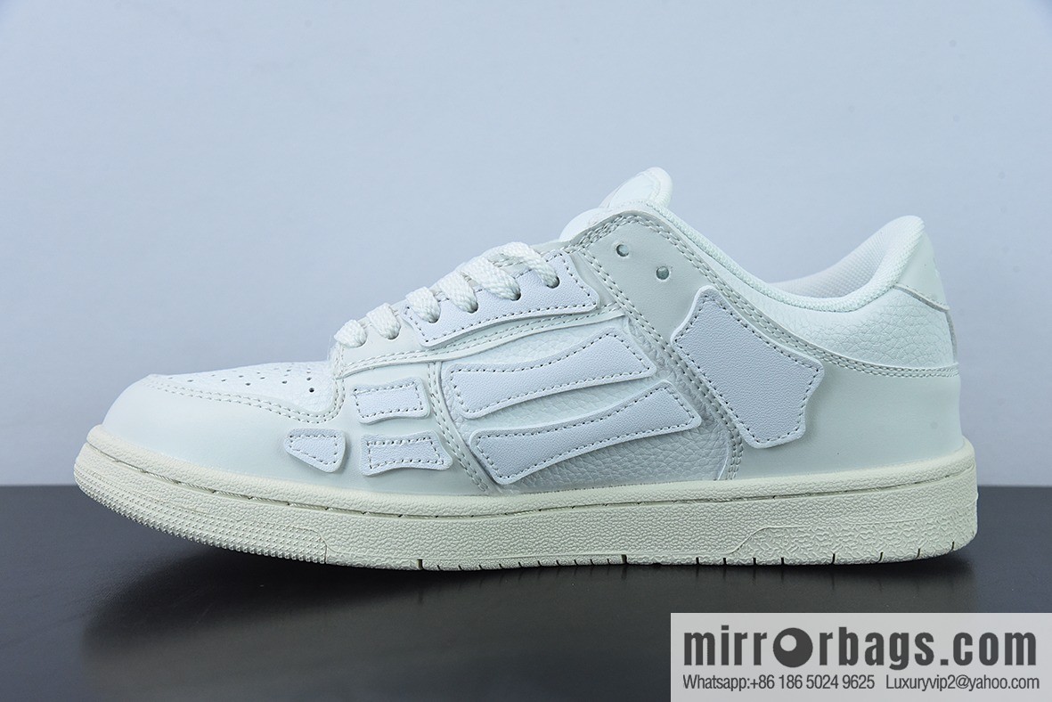 AMIRI Skel Top Hi Sneakers Skeleton Low Top Board Shoes, Pure White