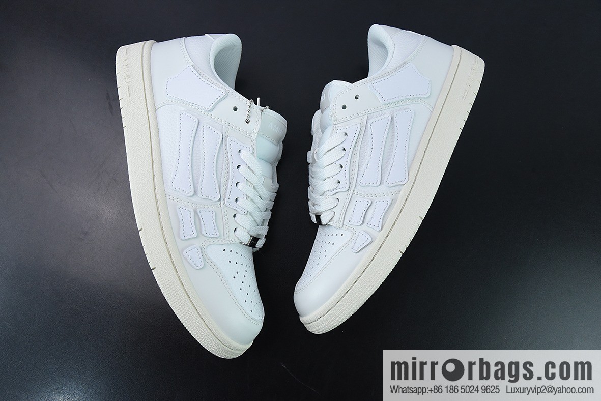 AMIRI Skel Top Hi Sneakers Skeleton Low Top Board Shoes, Pure White