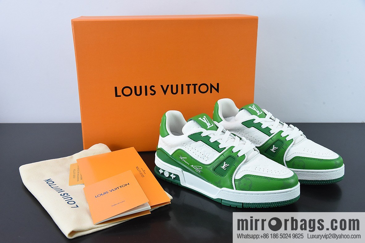 LV/Louis Vuitton 2021s LV Trainer limited joint name, the latest color scheme in autumn men's sneakers