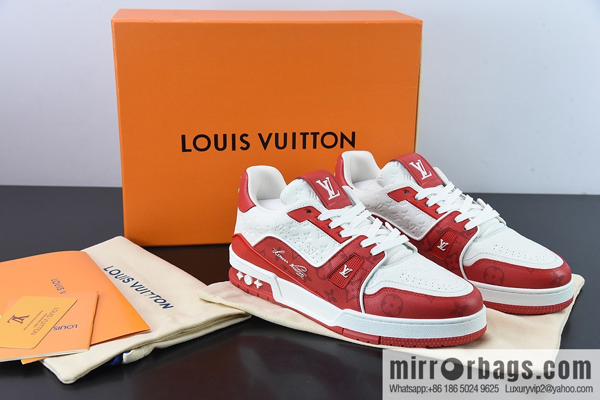 LV/Louis Vuitton 2021s LV Trainer limited joint name, the latest color scheme in autumn men's sneakers