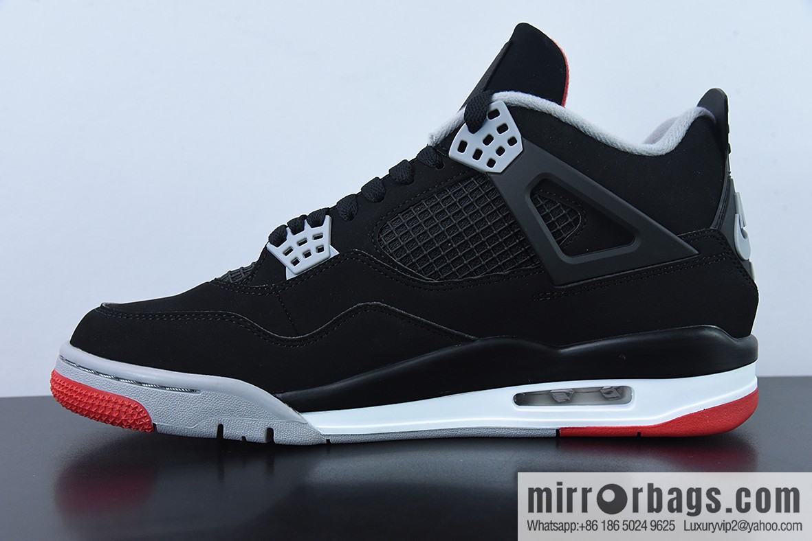 Air Jordan 4 AJ4 Jordan 4th generation basketball shoes/black and red, bull low-top men's basketball shoes, size: 308497-060