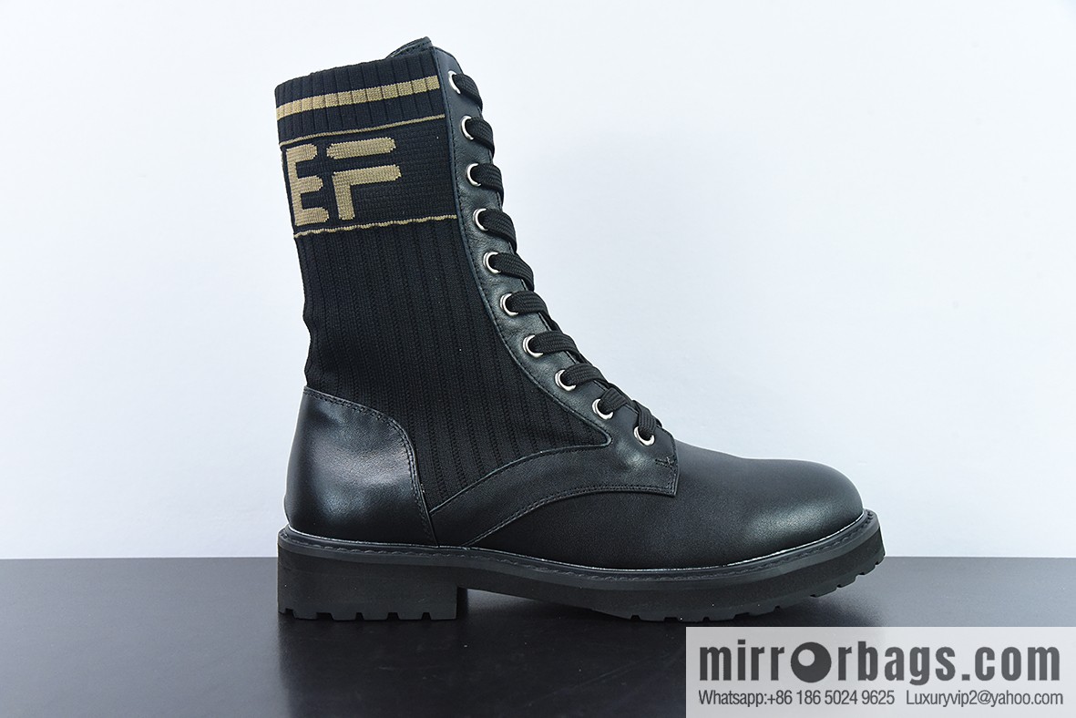 Fendi knit stretch martin boots