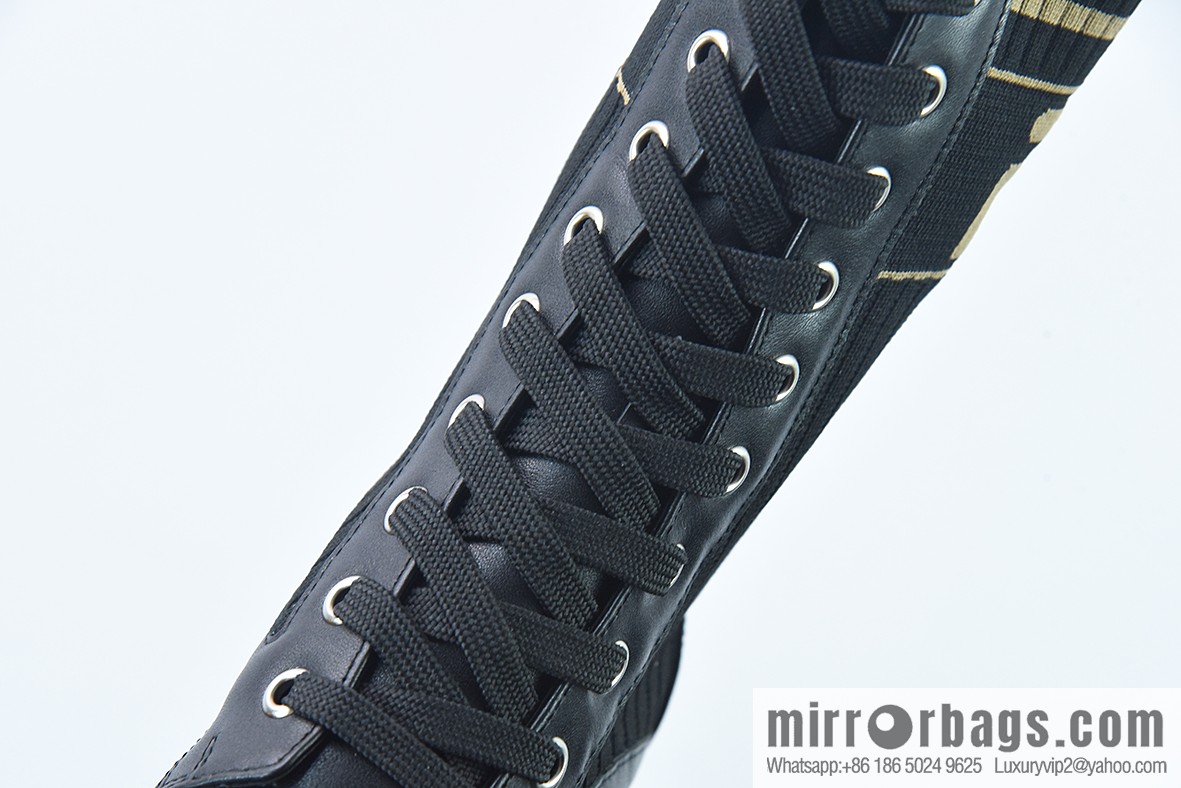 Fendi knit stretch martin boots