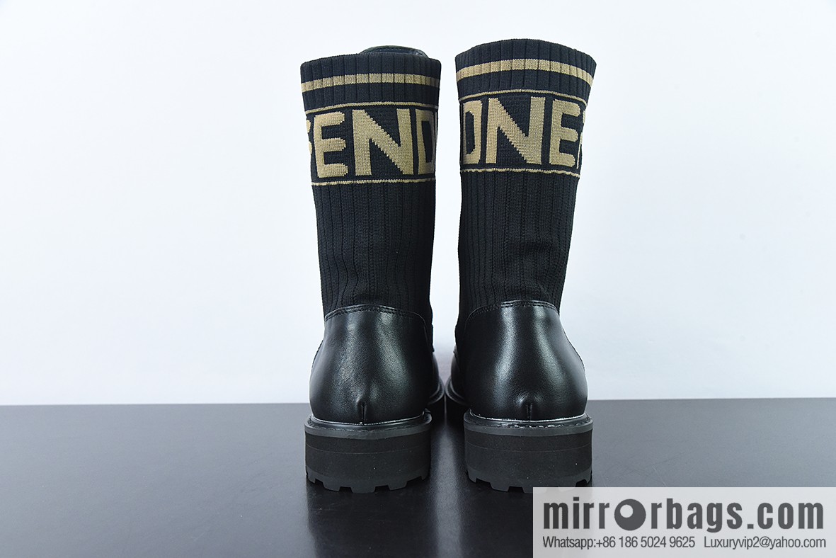 Fendi knit stretch martin boots