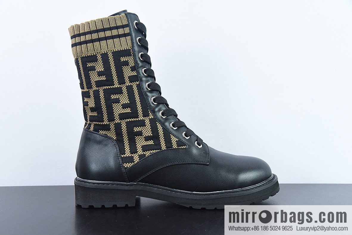 Fendi knit stretch martin boots