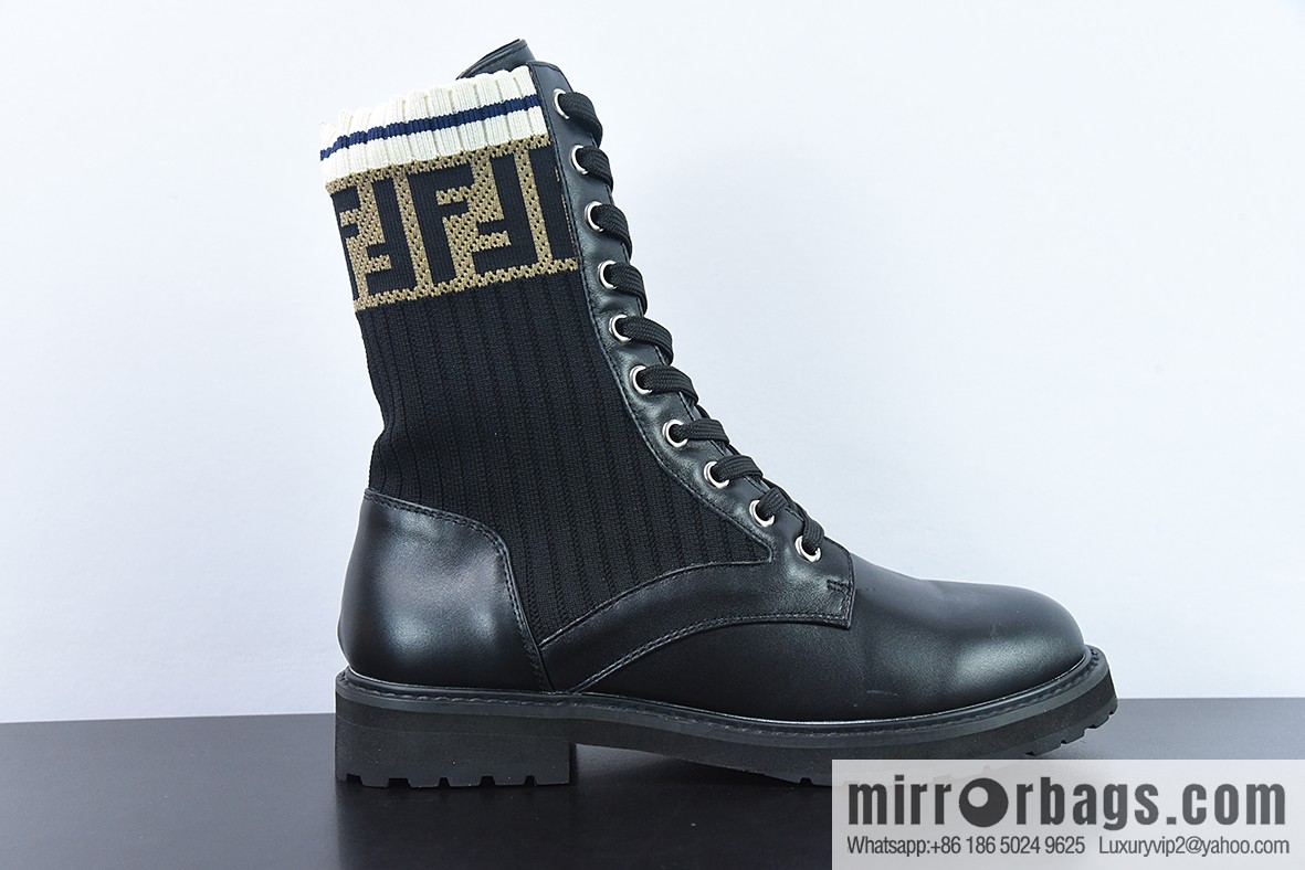 Fendi knit stretch martin boots