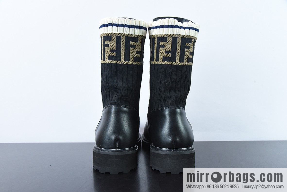 Fendi knit stretch martin boots