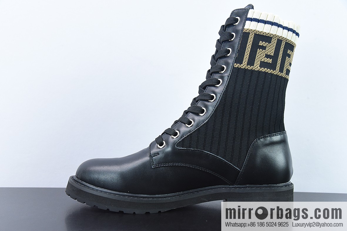 Fendi knit stretch martin boots