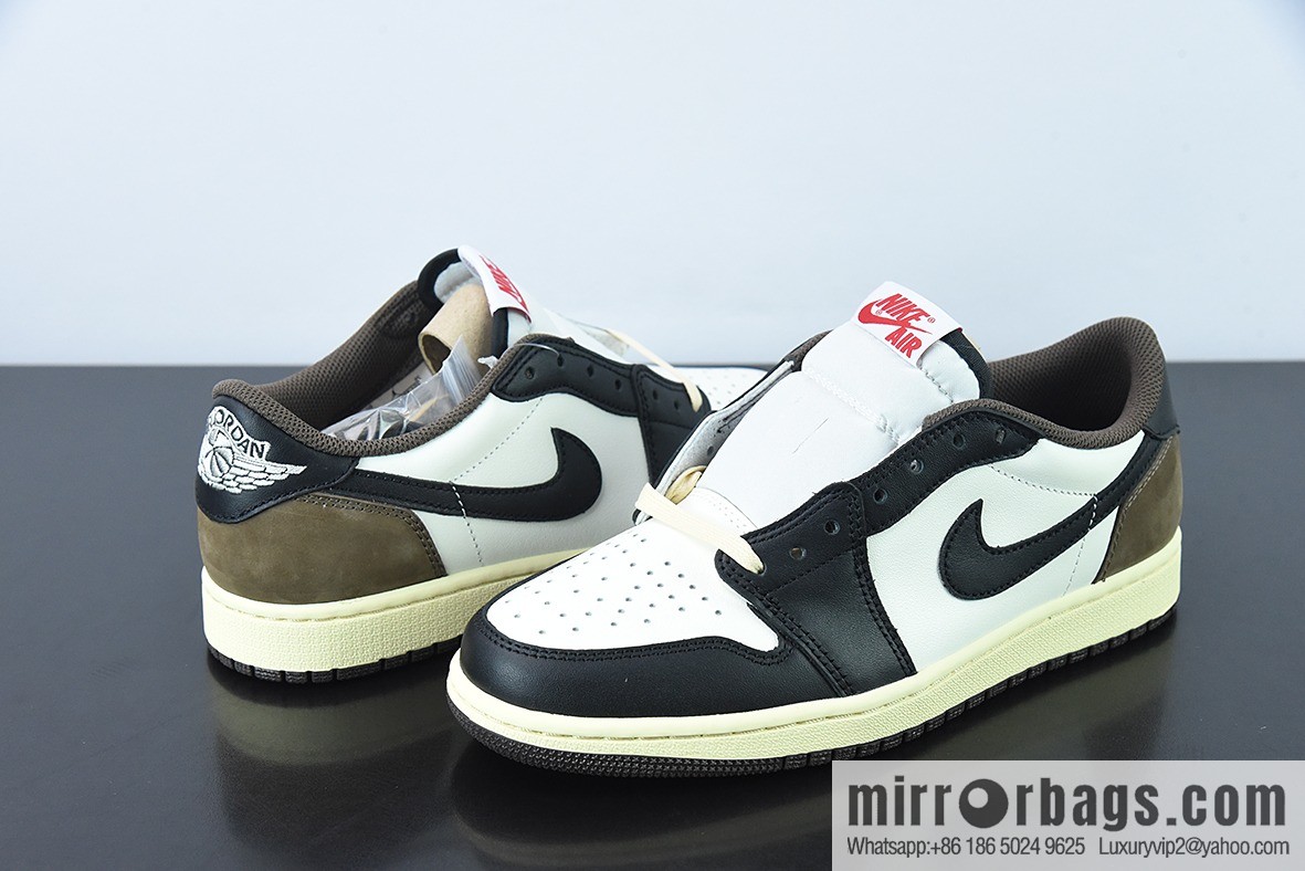 Air Jordan 1 small ts black and white brown Low Dark Mocha low top mocha board shoes, item number: cq4277-105