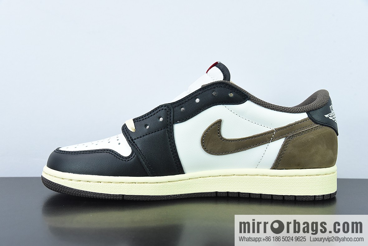 Air Jordan 1 small ts black and white brown Low Dark Mocha low top mocha board shoes, item number: cq4277-105