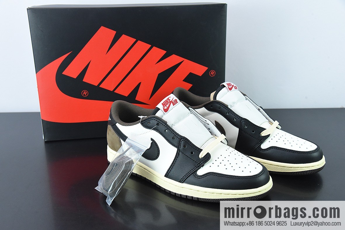 Air Jordan 1 small ts black and white brown Low Dark Mocha low top mocha board shoes, item number: cq4277-105