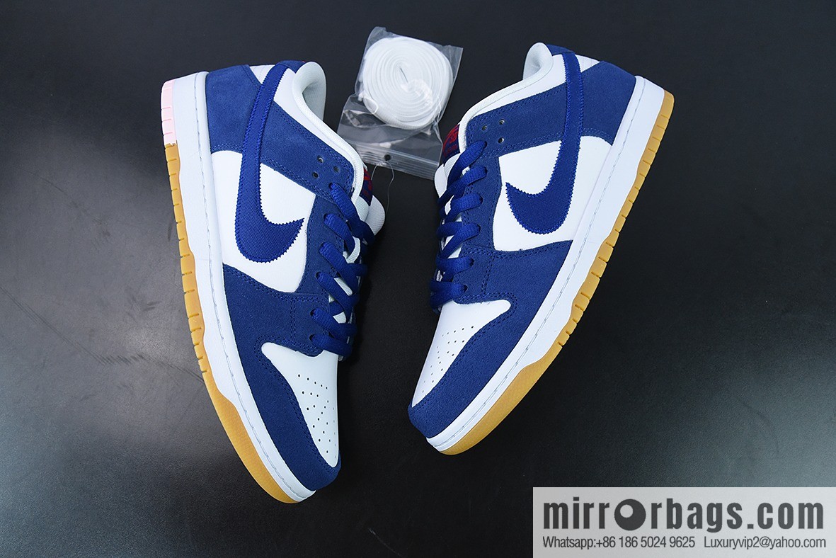 Nike SB Dunk Low PRO PRM white and blue, Los Angeles Dodge low-top men's sneakers, item number: DO9395 400