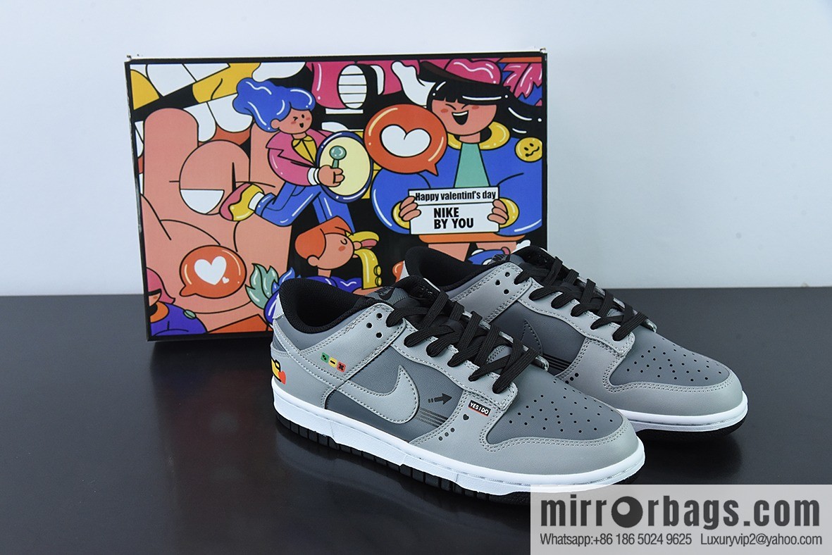 NK Dunk SB Low custom color scheme Video game pixel By You exclusive custom personalized shoes, item number: DD8066-168