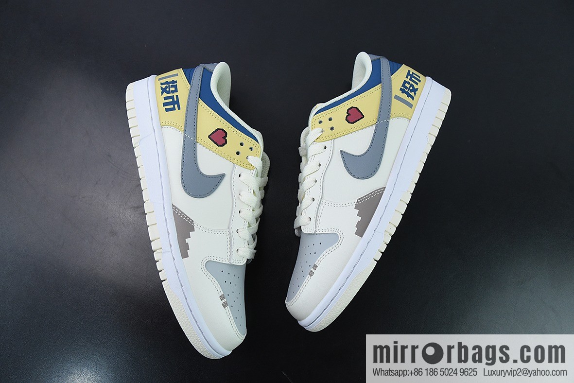 NK Dunk SB Low custom color scheme video game pixel By You exclusive custom personalized shoes, item number: DD1236-563
