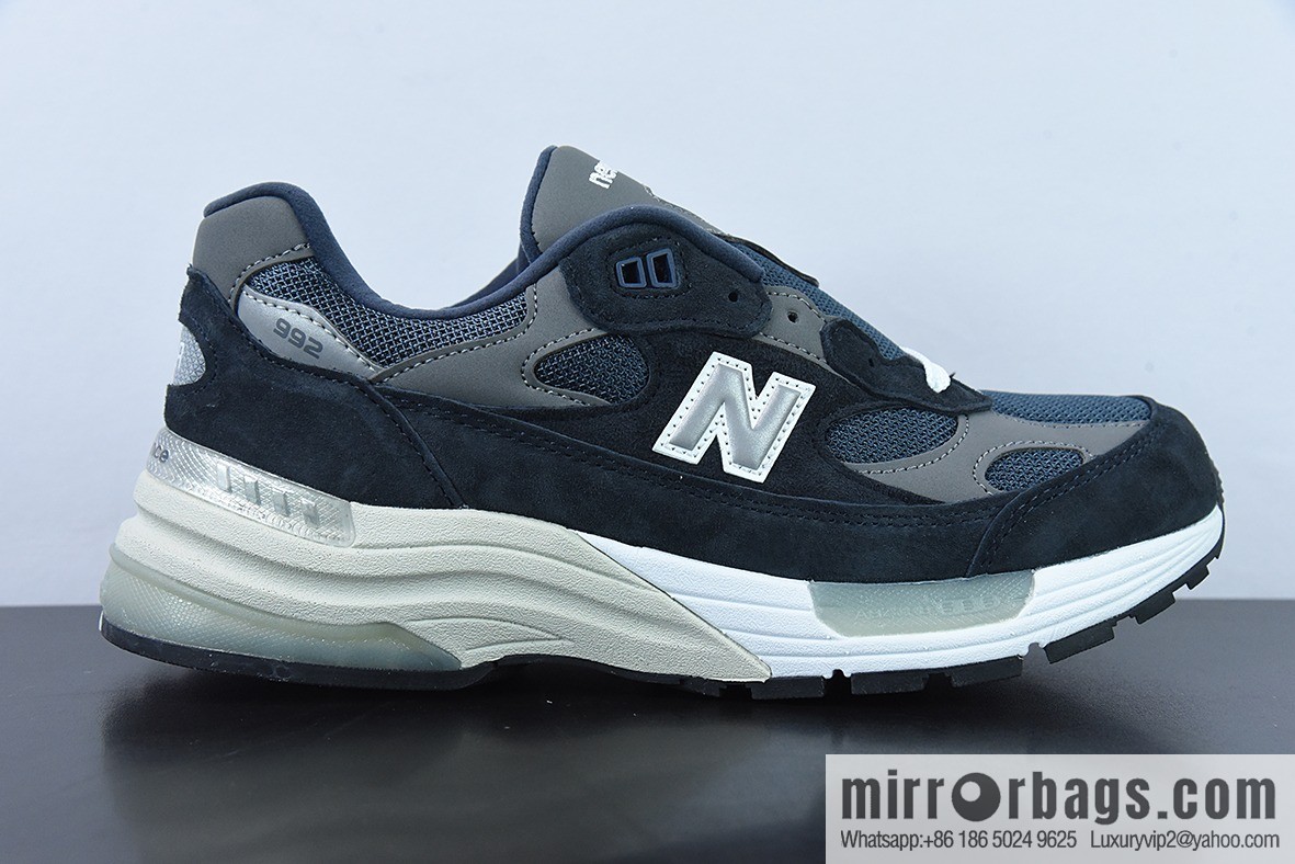 New Balance M992GG New Balance NB992 President Vintage Jogging Shoes, Navy Blue, Correct 3M Reflective