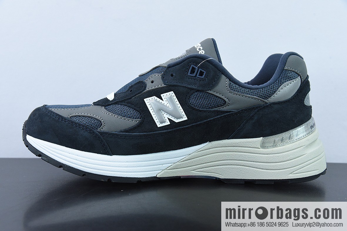 New Balance M992GG New Balance NB992 President Vintage Jogging Shoes, Navy Blue, Correct 3M Reflective