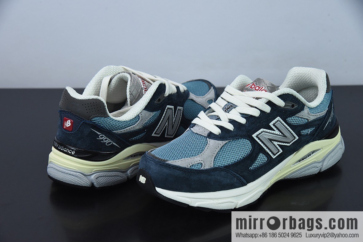 New Balance 990 V3 Navy Blue, American official Vintage leisure sports jogging shoes, item number: M990TE3