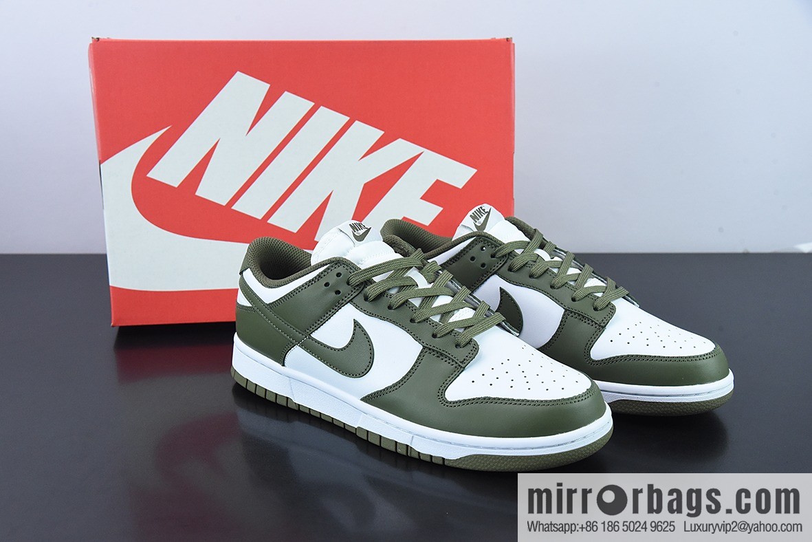 Nike Dunk Low Medium Olive white olive green casual shoes item number: DD1503-120