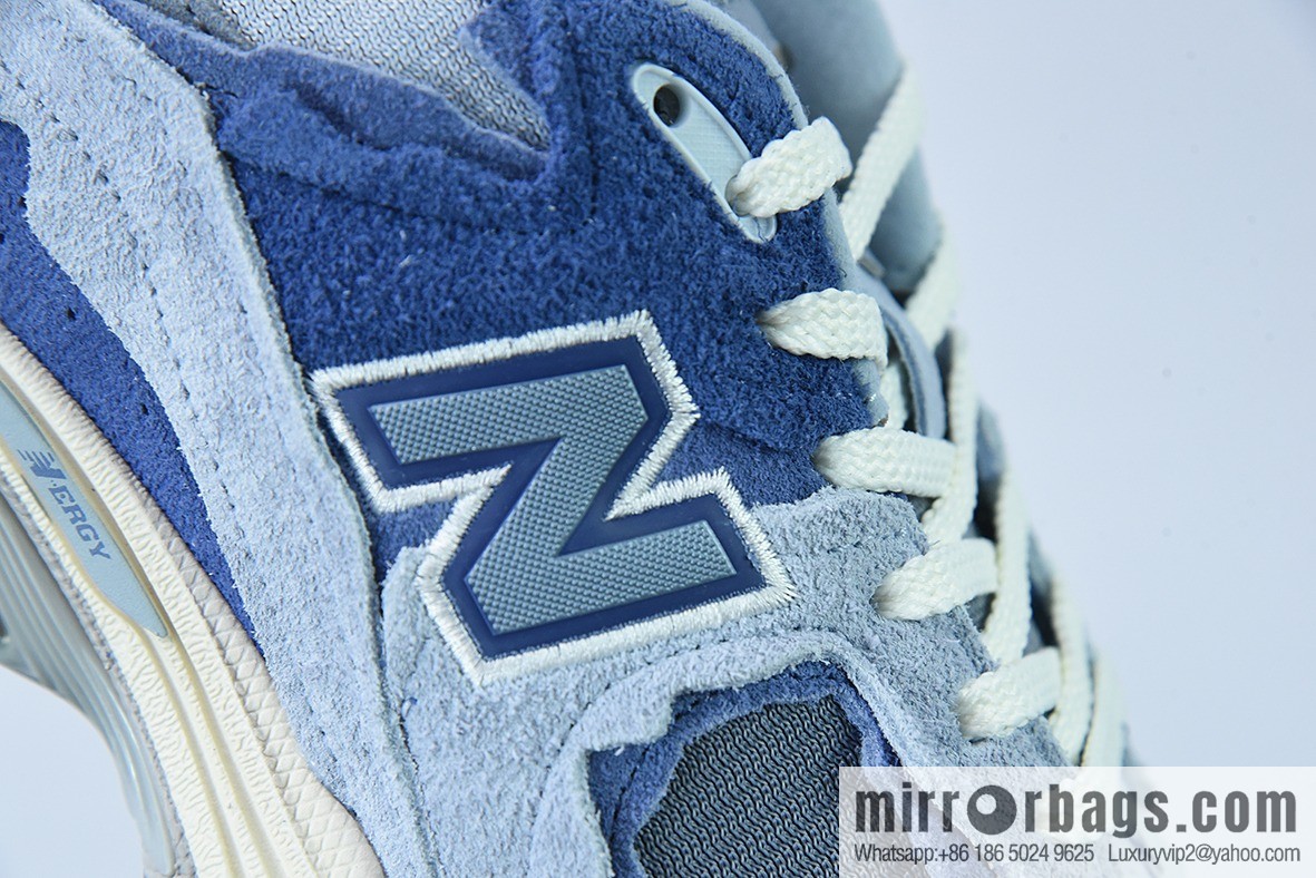 New Balance Patchwork Vintage Casual Running Shoes Men and Women Long Blue and White Blue M2002RDI Blue and White Blue