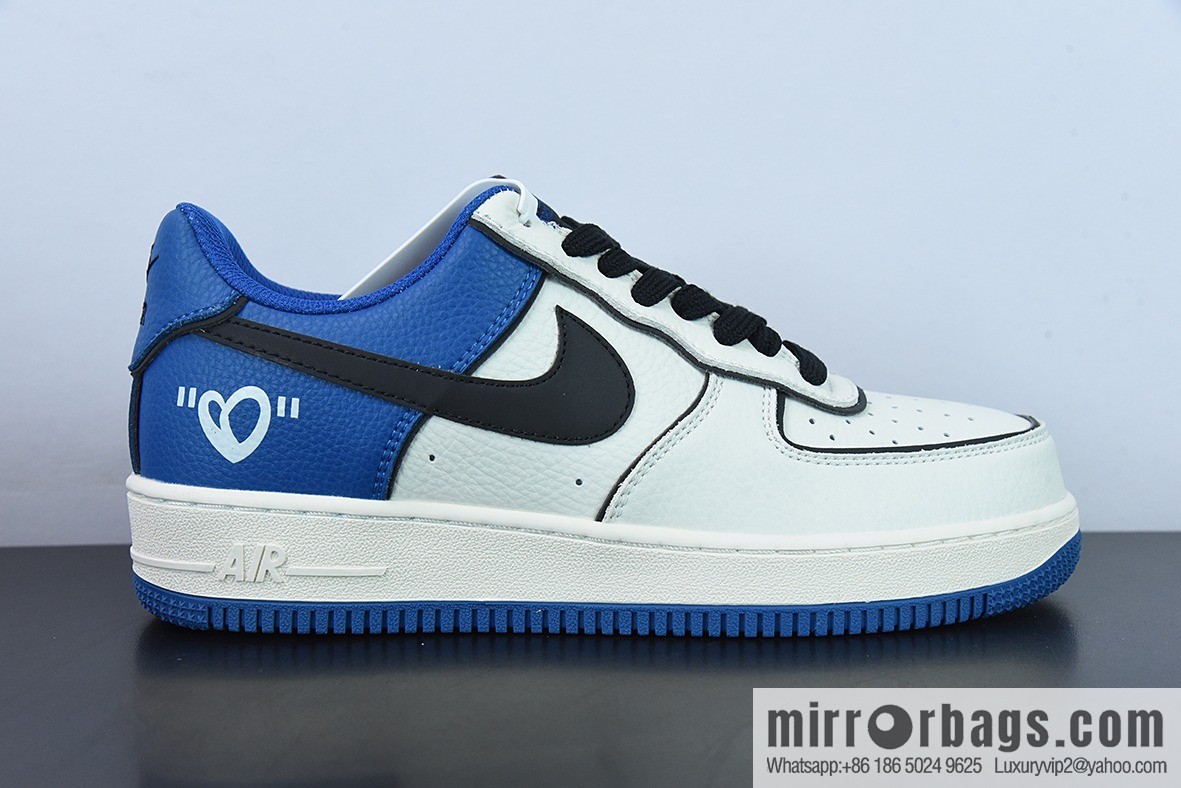 Nike Air Force 1 Low 07 meters blue and black, Valentine's Day Unisex sneakers of the same style, item number: AL2236 300