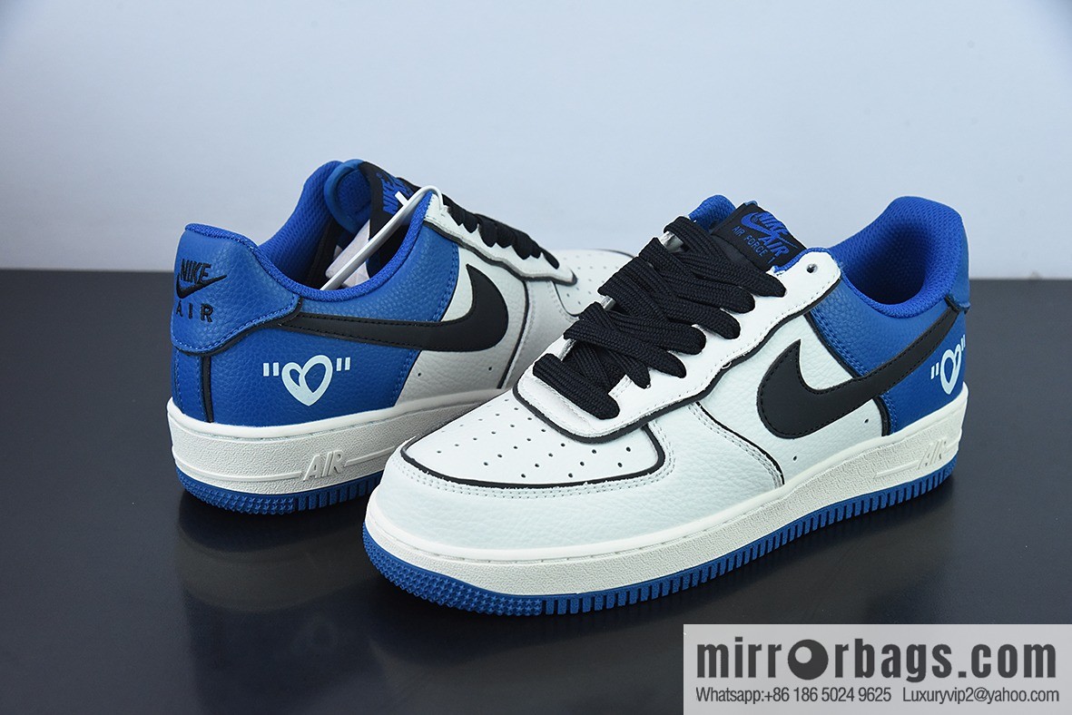 Nike Air Force 1 Low 07 meters blue and black, Valentine's Day Unisex sneakers of the same style, item number: AL2236 300