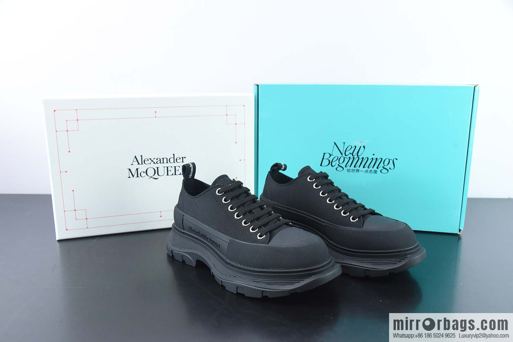 Alexander McQueen/Alexander McQueen muffin shoes platform heightening canvas shoes