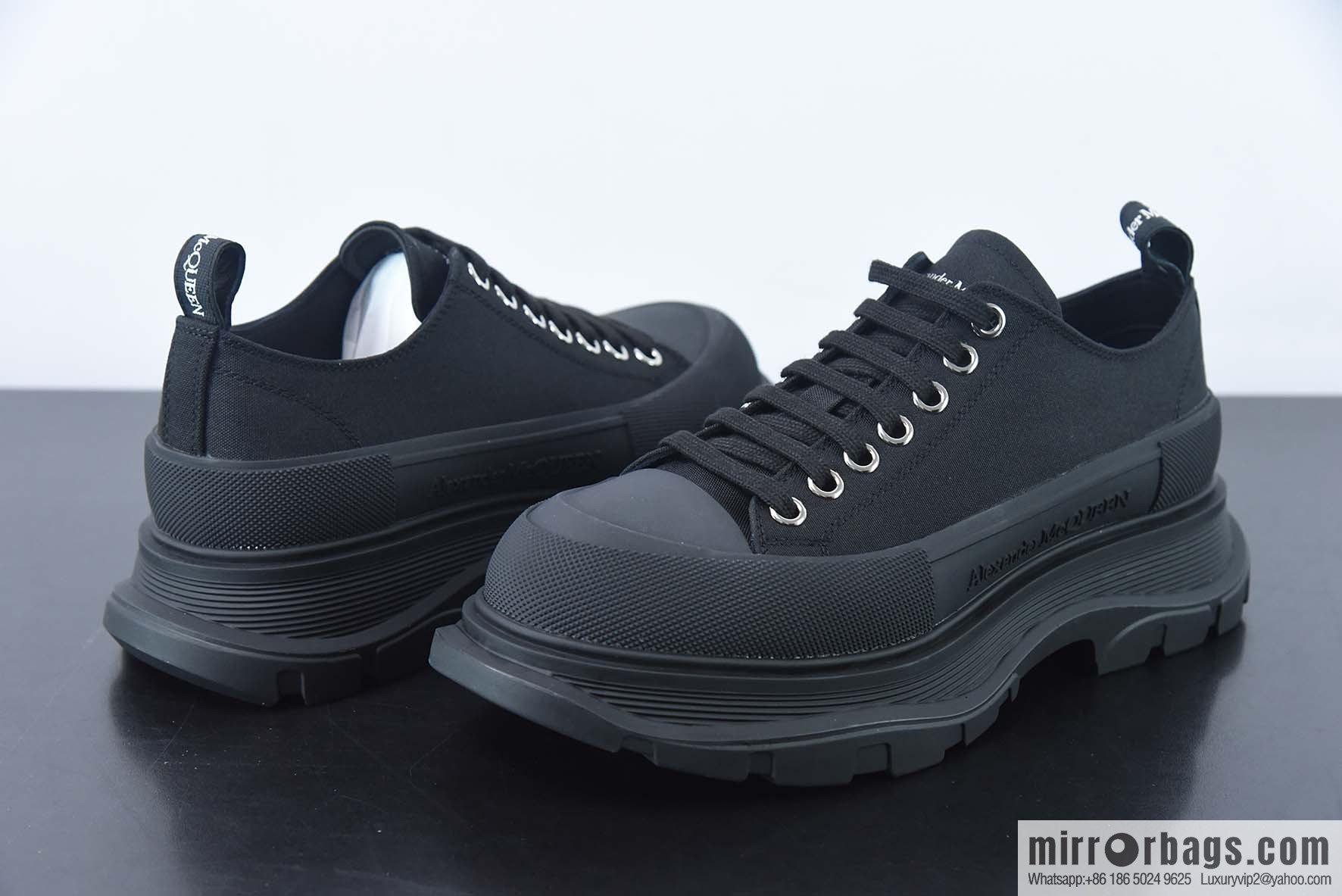 Alexander McQueen/Alexander McQueen muffin shoes platform heightening canvas shoes