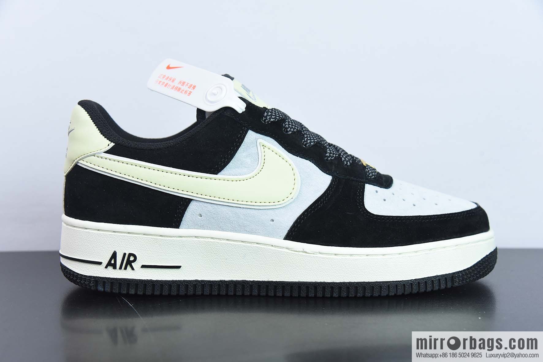 NIke Air Force 1 '07 Low Air Force One, low top, black and gray suede, cream, item number: DE0023 806