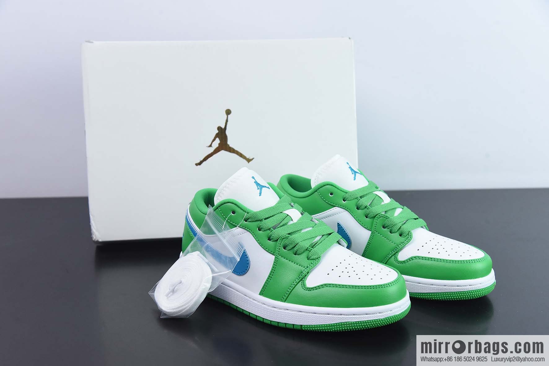 Air Jordan 1 Low AJ1 lucky blue-green, low-top Vintage basketball shoes item number: DC0774-304