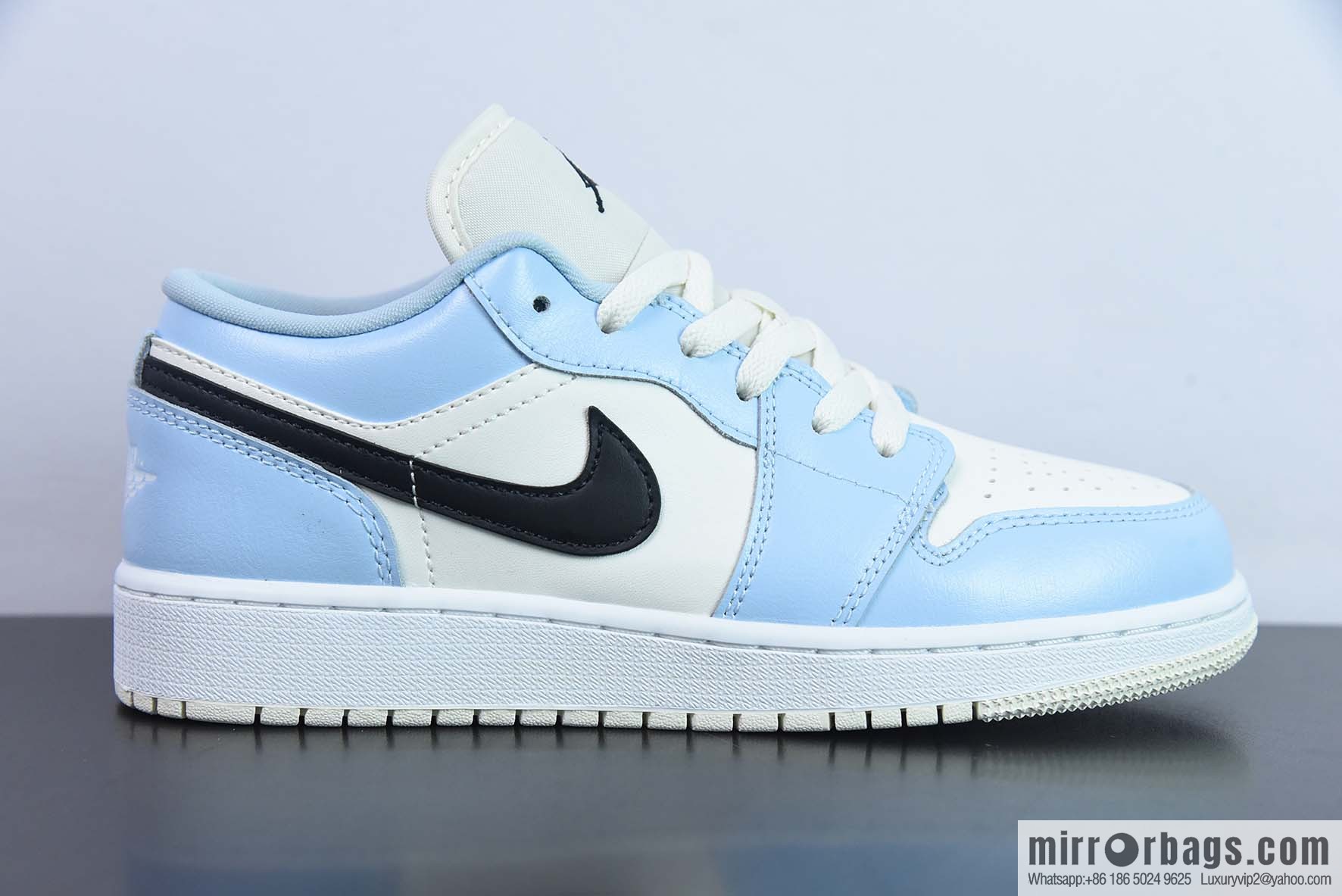 Air Jordan 1 Low GS Ice Blue AJ1 White Black Blue, item number 554723-401