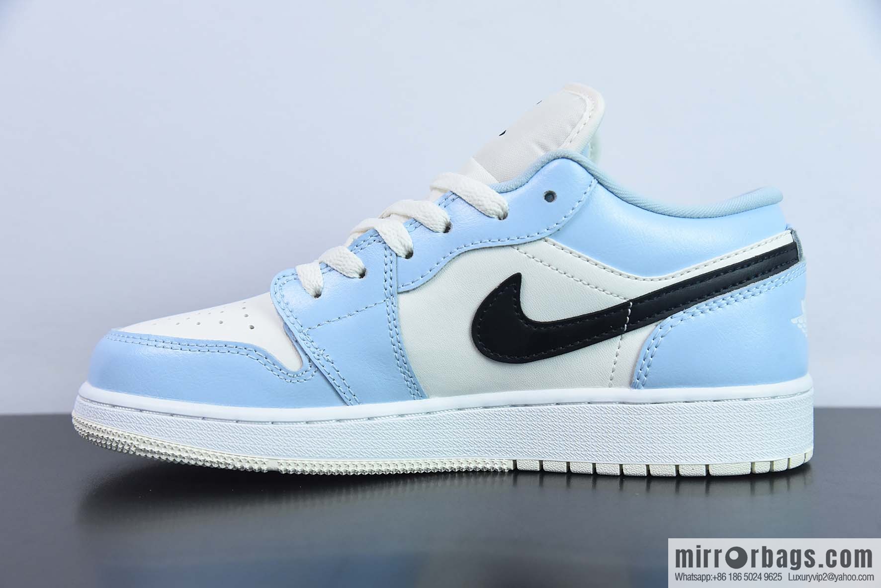 Air Jordan 1 Low GS Ice Blue AJ1 White Black Blue, item number 554723-401