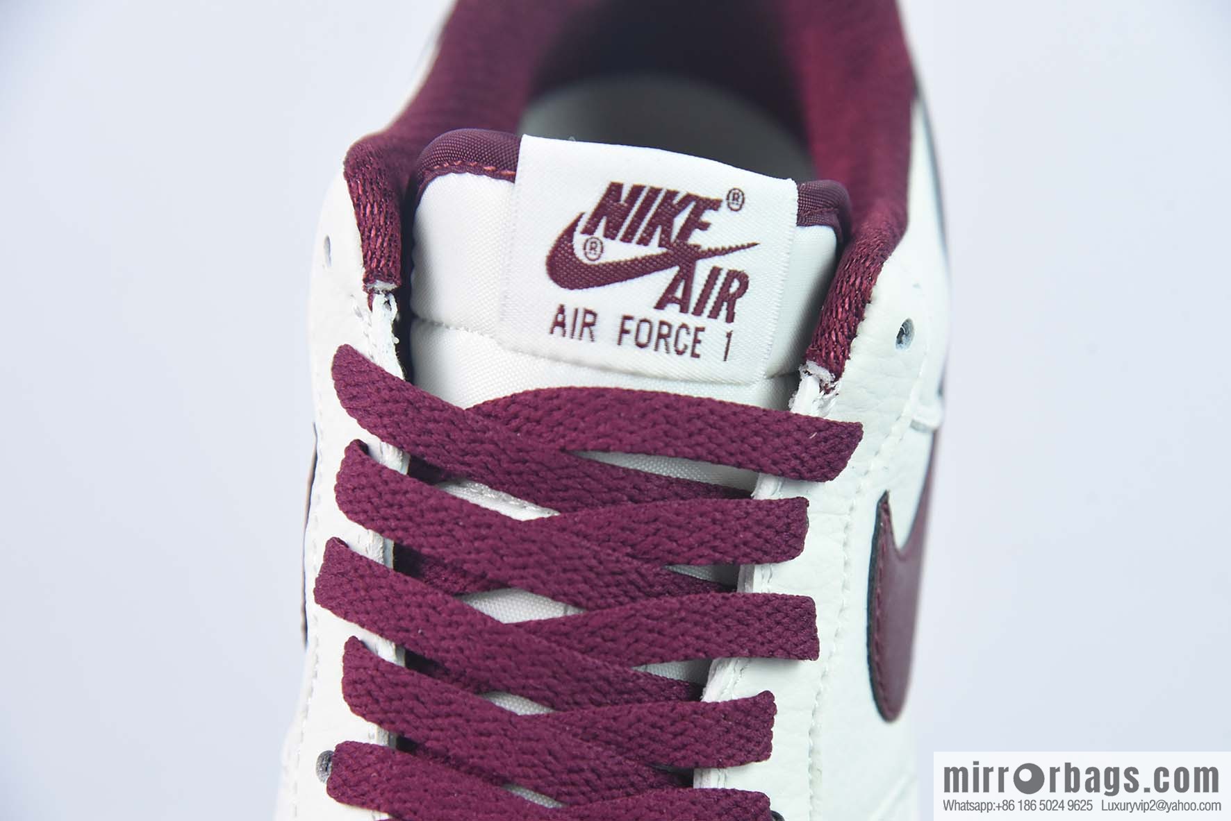 Nk Air Force 1 '07 Low burgundy white color scheme