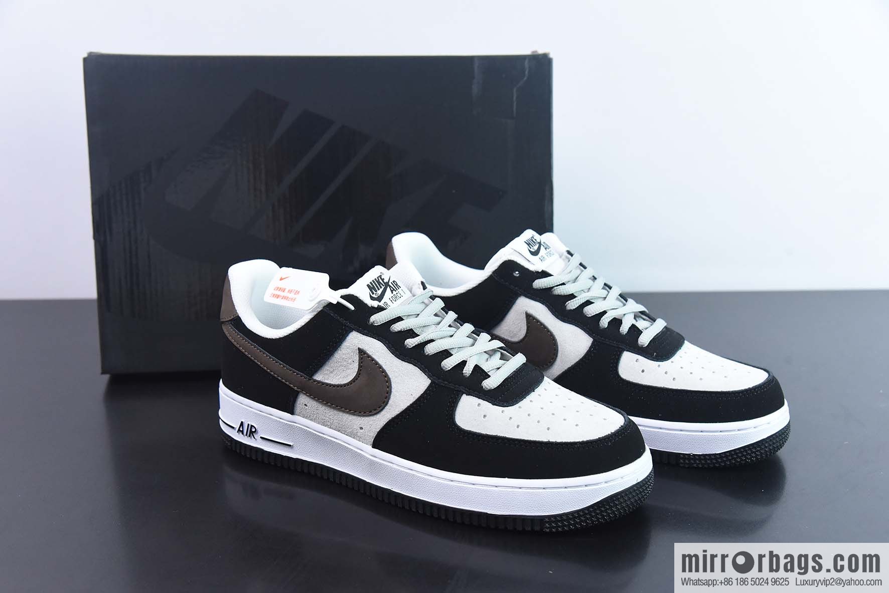 Nk Air Force 1 '07 Low Gray Black Brown Suede, Air Force One Low Top Sports and Leisure Board Shoes, Item Number: HH3612-633