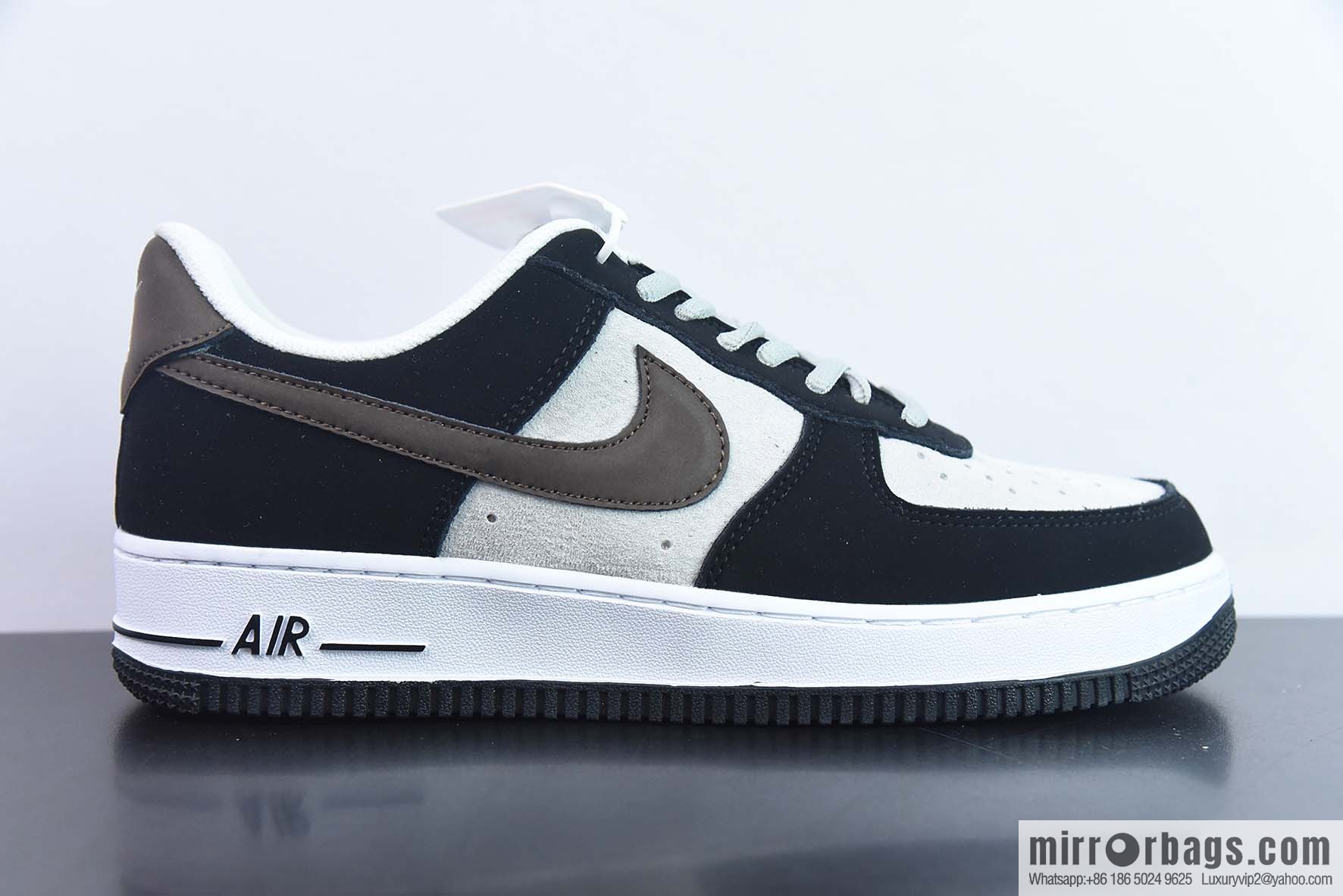 Nk Air Force 1 '07 Low Gray Black Brown Suede, Air Force One Low Top Sports and Leisure Board Shoes, Item Number: HH3612-633
