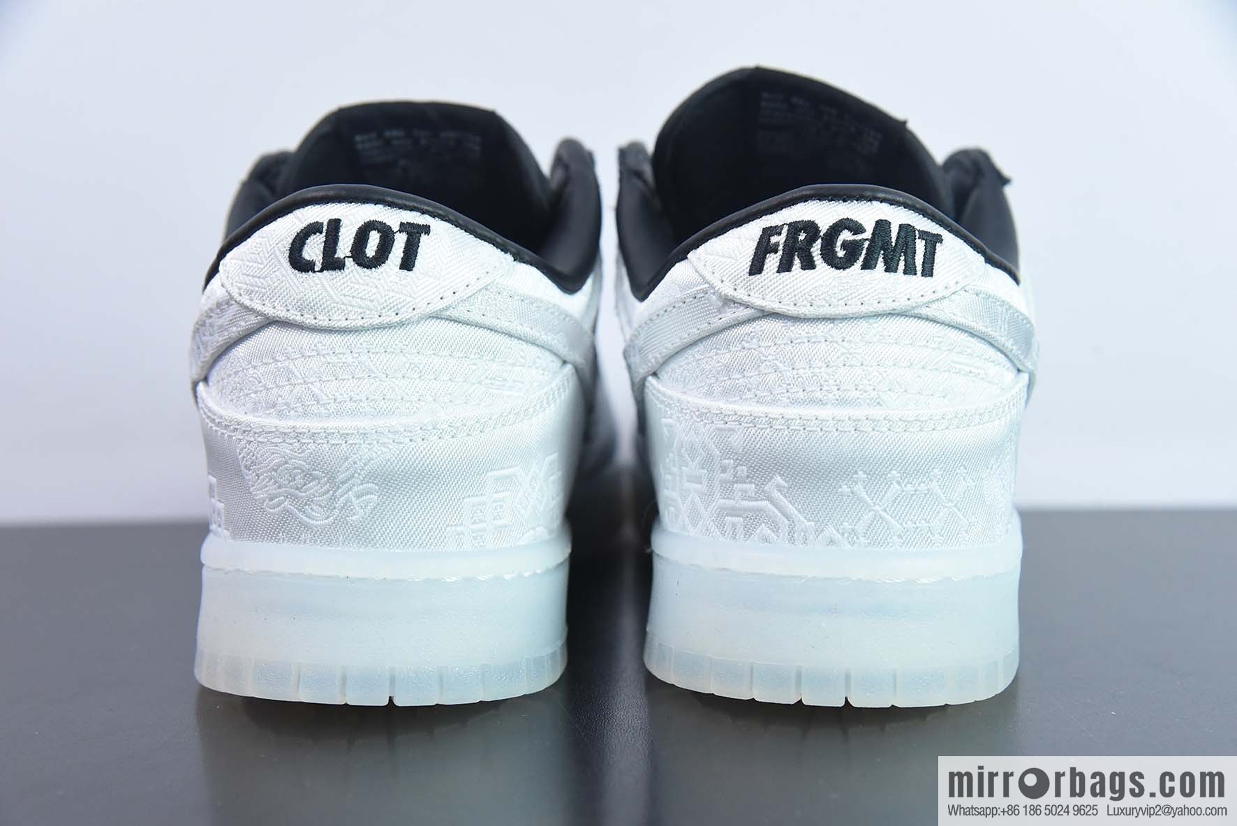 NK Dunk Low Hiroshi Fujiwara three-way joint white silk low-top sneakers item number: FN0315-110