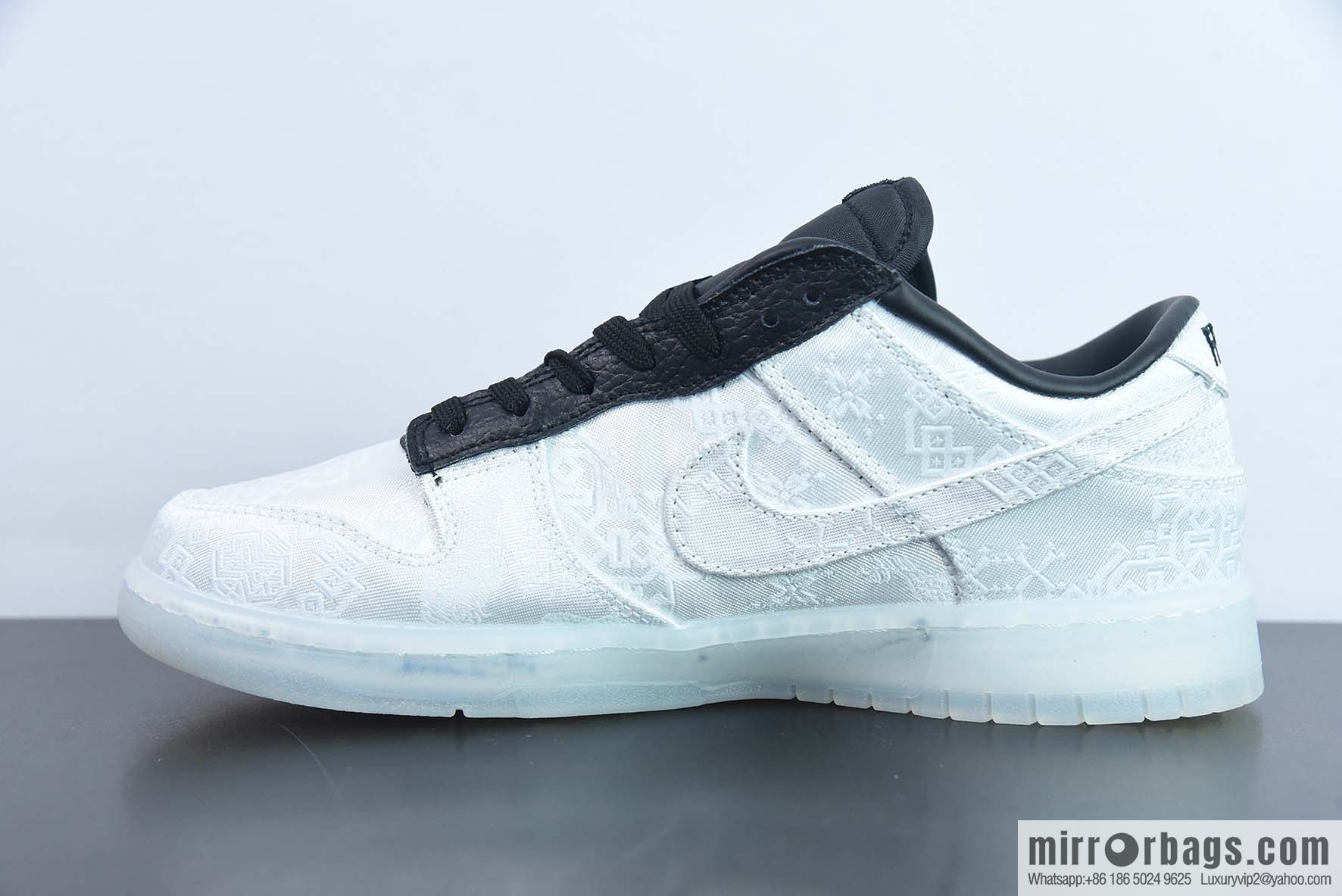 NK Dunk Low Hiroshi Fujiwara three-way joint white silk low-top sneakers item number: FN0315-110