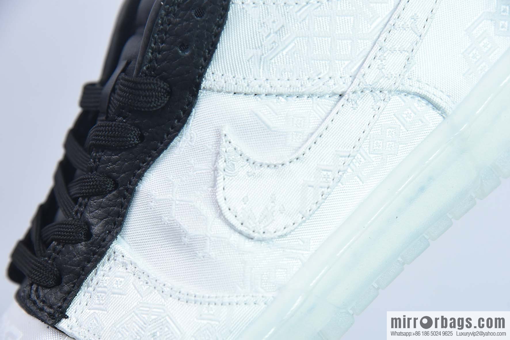 NK Dunk Low Hiroshi Fujiwara three-way joint white silk low-top sneakers item number: FN0315-110