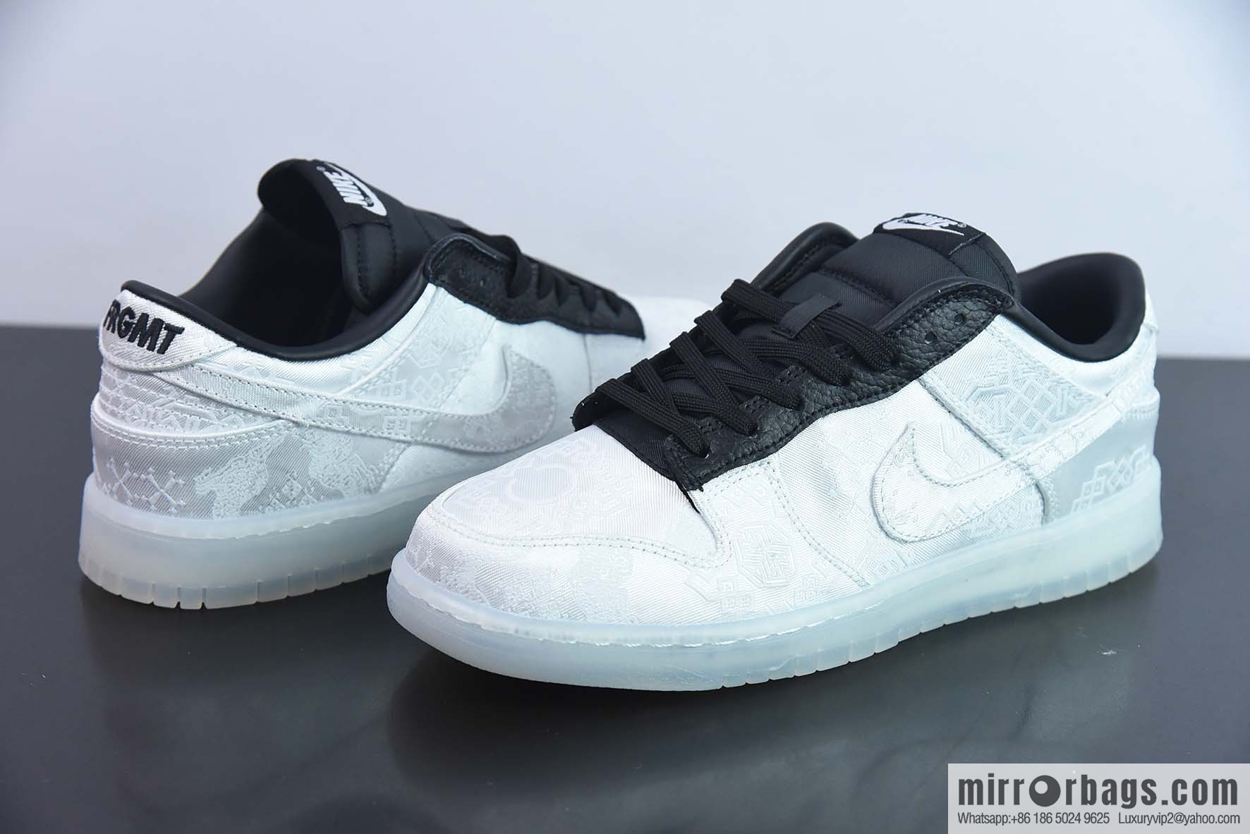 NK Dunk Low Hiroshi Fujiwara three-way joint white silk low-top sneakers item number: FN0315-110