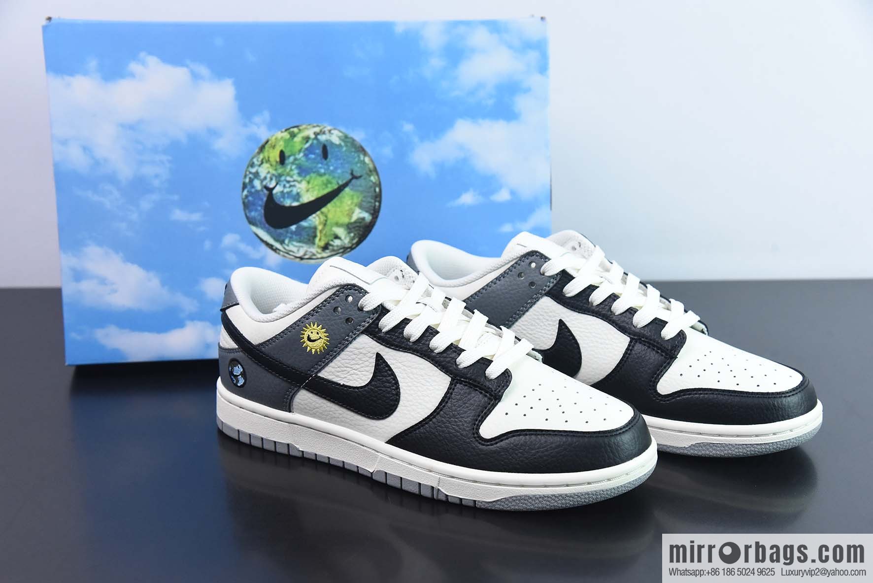 NK SB Dunk Low SB earth, sun, blue sky and white clouds, low-top casual board shoes, item number: BB1609-113