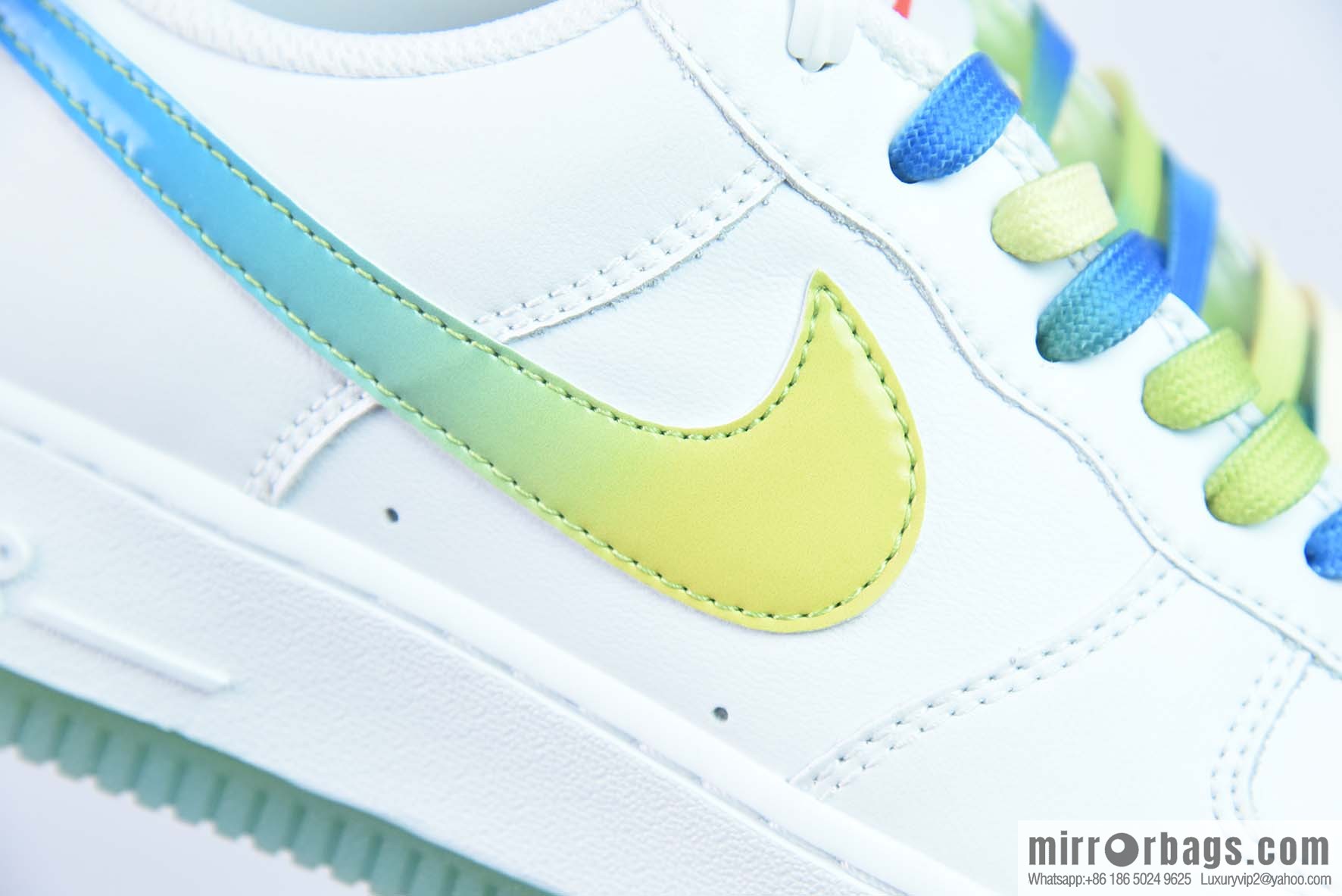 Nike Air Force 1 Low '07 White Blue Yellow Gradually change Ice Lemon color scheme Low Help Air Force One, item number: TO1232-111