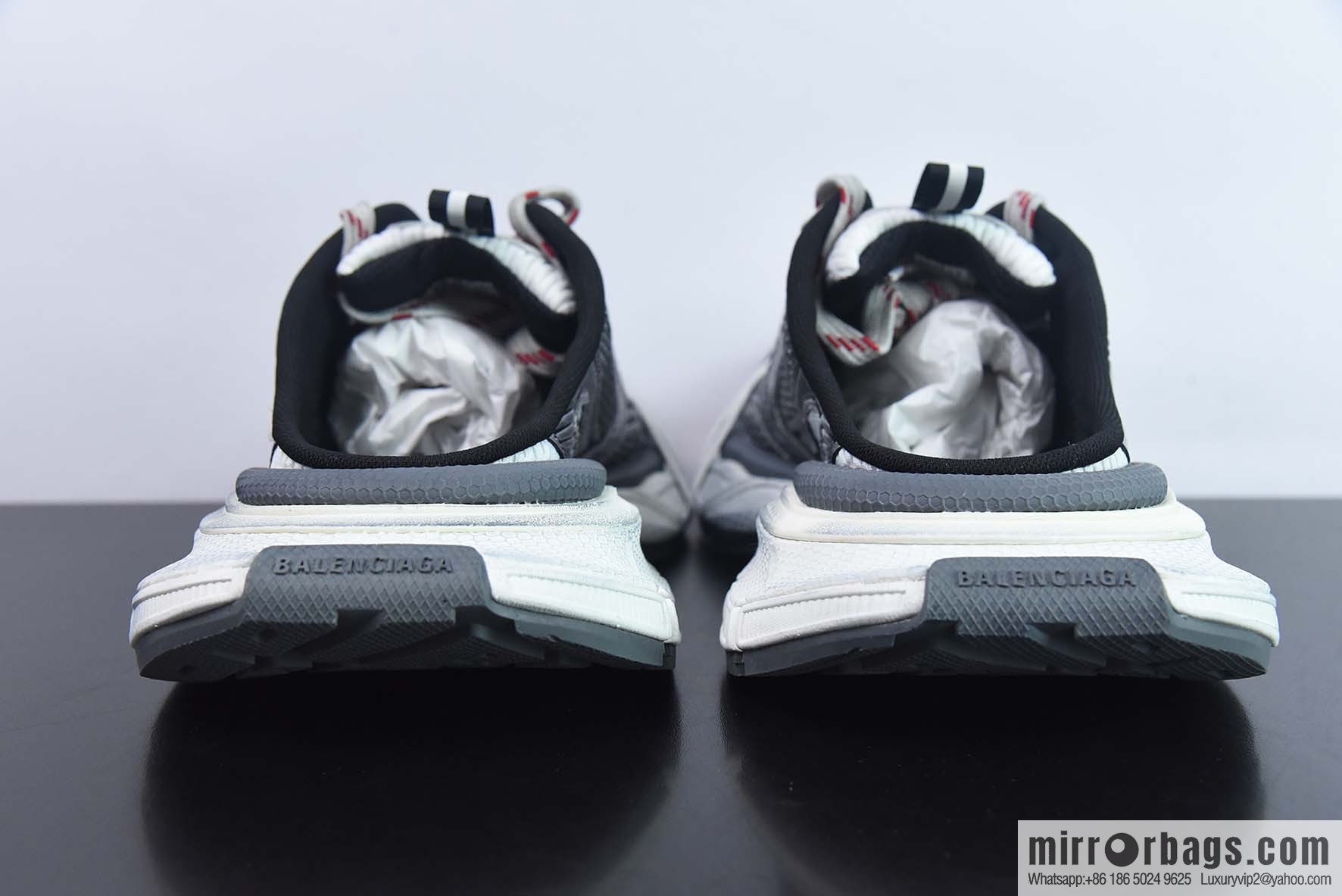 Balenciaga/Balenciaga 23 New XXXL 3XL Show, Lace-up, Balenciaga 3XL Silver Half Slippers